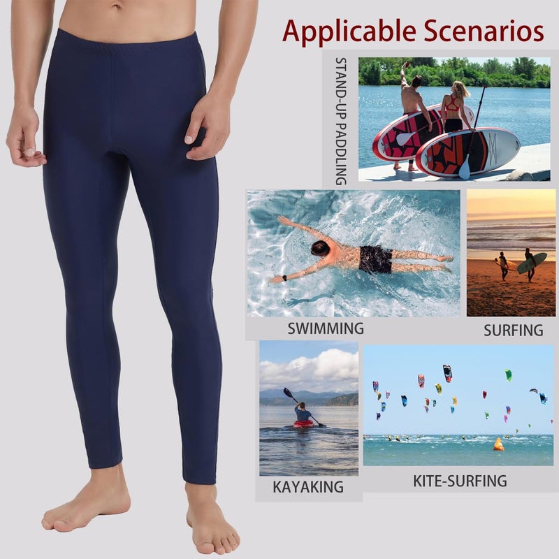 Ubestyle UPF 50+ Men's Active Surfing Water Leggings Swim Pants Swim Tights Beach Pants Sun Protective Navy (U3006NAVYM) - Image 5